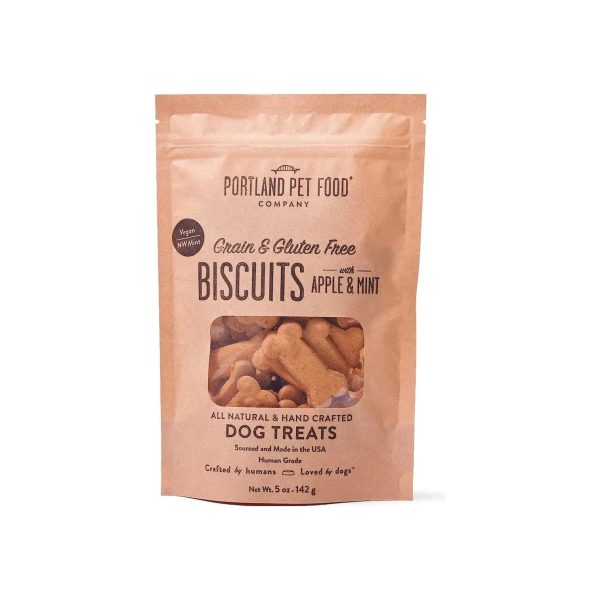 Portland Pet Food Company Grain & Gluten-Free Apple & Mint Biscuit Dog Treats Online now
